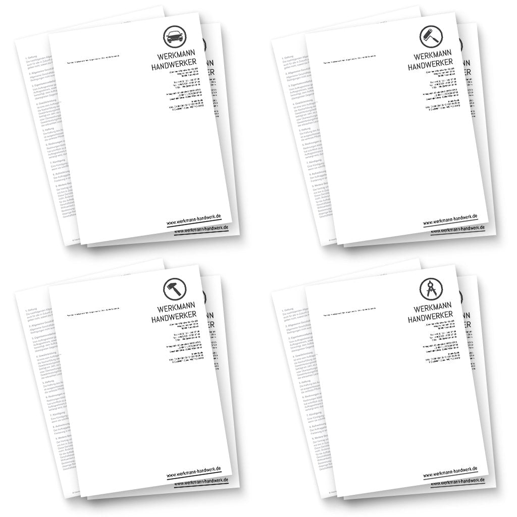 Briefpapier - Markus (KFZ, Maler, Parkettleger, Planung)